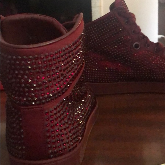 Ruby Red Gucci rhinestone high tops - Picture 5 of 5